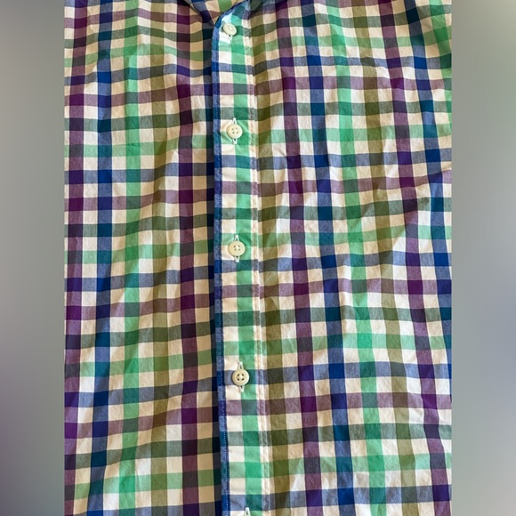Hawker Rye men’s XL purple and green gingham short sleeve button down - Picture 4 of 4